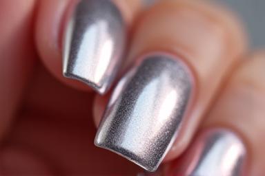 Ongles avec effet chrome miroir