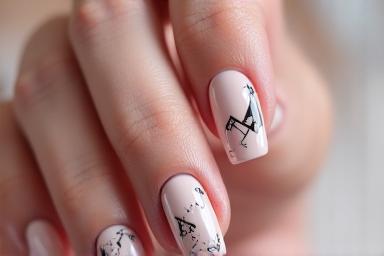 Nail art géométrique moderne et minimaliste